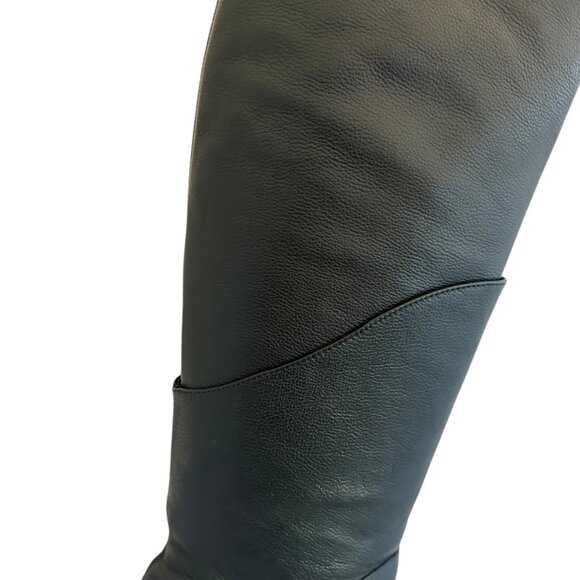 Diane Von Furstenberg DVF Black Grace Boots Leather High Heel Silver Size 9.5 - Picture 10 of 16